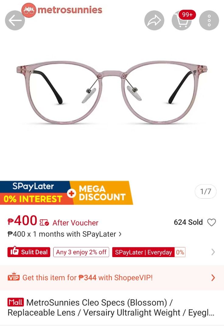 MetroSunnies™ eyeglasses (Category: Sunglasses & Eyewear) located in Tarlac. Submitted by hazelmadz (Listing ID 1460422947, Image 1). Description: Material: TR90 Brand: MetroSunnies Frame Shape: Round Frame Type: Full Rim Lens Type: Blue Light Blocking Lens Ships From: Tarlac Province Frame Size: 49-12-140 1x MetroSunnies™ Eyewear 1x MetroSunnies™ Designer Pouch Rfs: Hindi nagamit..