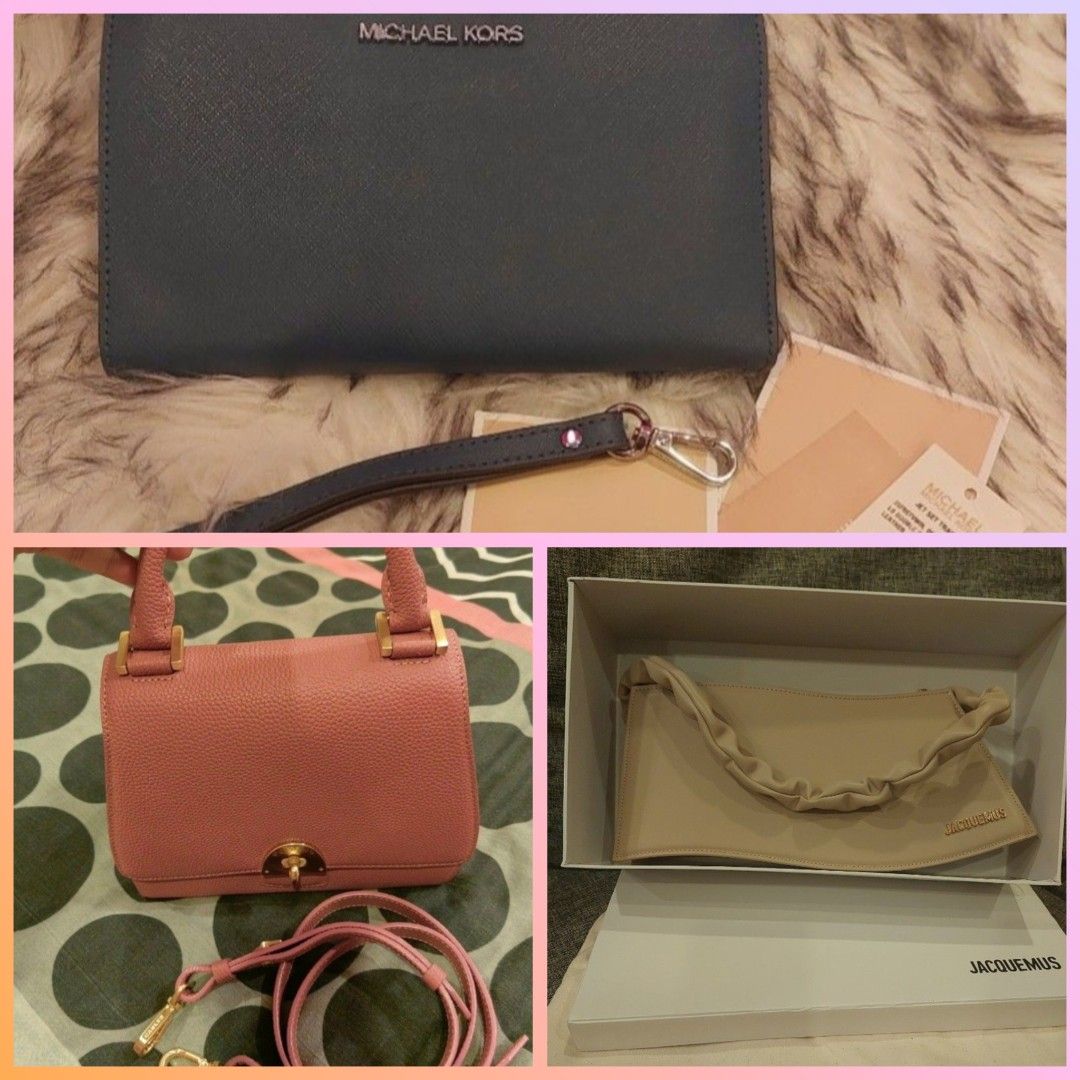 Michael krs, carlyn and J@cquemus (Category: Cross-body Bags) located in Bulacan. Submitted by shoppevie_mkg (Listing ID 1460379496, Image 1). Description: MK wrislet carlyn xbody bag J@cquemus kili bag 1k each message for additional photo .