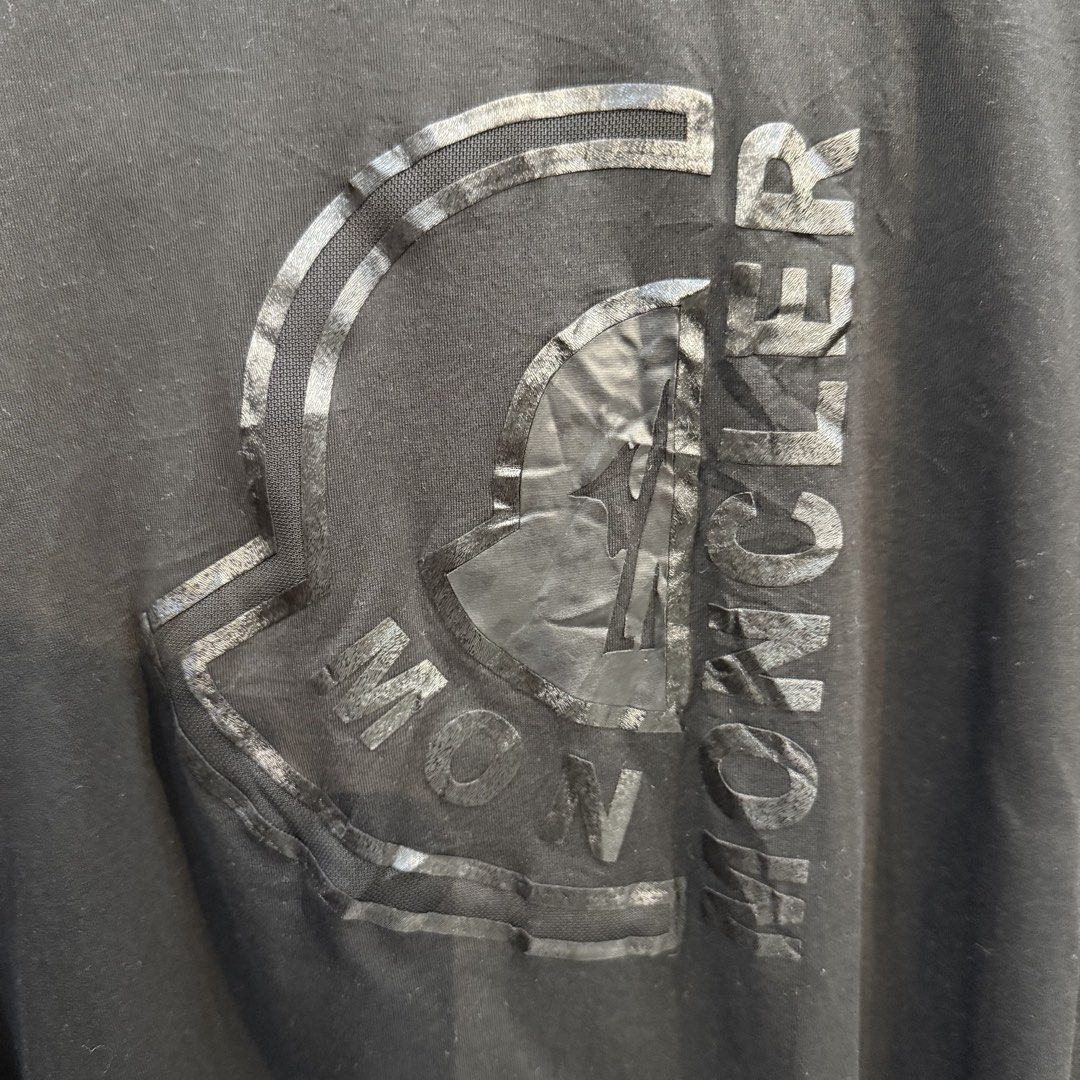 Moncler Black Logo T-Shirt (Category: Tshirts & Polo Shirts ) located in Manila. Submitted by carbungcoalex (Listing ID 1460366896, Image 3). Description: MONCLER BLACK SHIRT 22 by 28 Good Condition Complete tags 1K CLAIM.