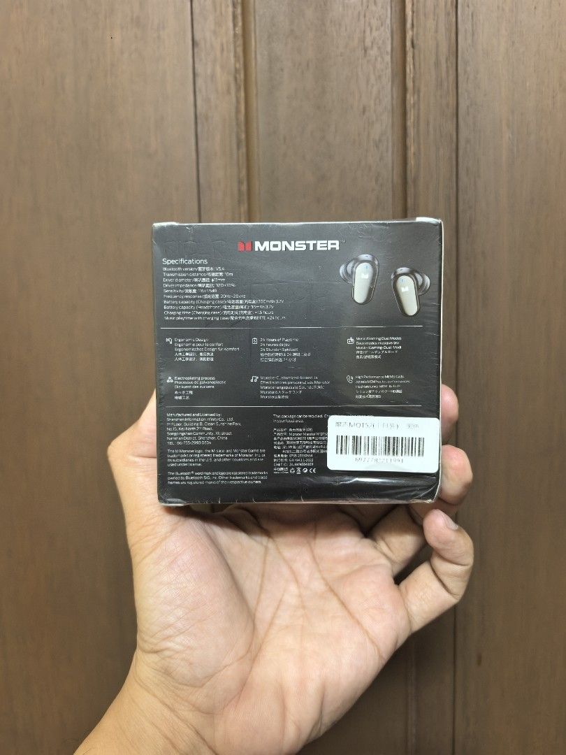 Monster Maxstar MQT52 wireless earphones (Category: Earphones) located in Quezon City. Submitted by unboxingtito (Listing ID 1460420232, Image 3). Description: Monster Maxstar MQT52 wireless earphones -Brand new and sealed. -wireless.