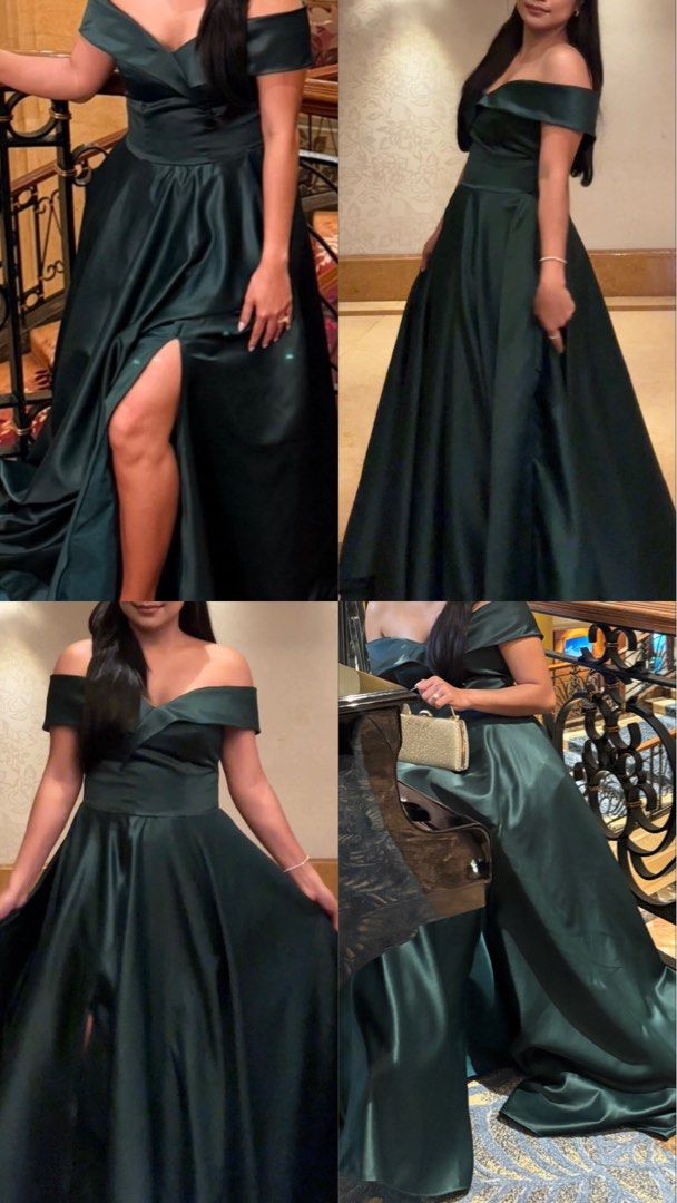 Moss Green Evening gown (Category: Evening dresses & gowns) located in Manila. Submitted by jasf4uuu (Listing ID 1460476332, Image 1). Description: Custom made evening gown. used once. like new Built: 5'5" / 60klgs.