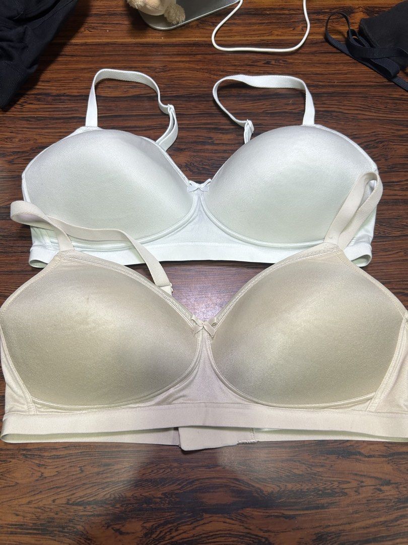 M&S Bras (36C) - White & Almond (Category: Undergarments & Loungewear) located in Manila. Submitted by starbalesukandjapansurplus (Listing ID 1460417917, Image 2). Description: - Two M&S bras - Size: 36C - Colors: White and Almond - Style: Comfortable everyday bras - Features: Adjustable straps, adjustable back closure - Perfect for daily wear and as wardrobe basics.
