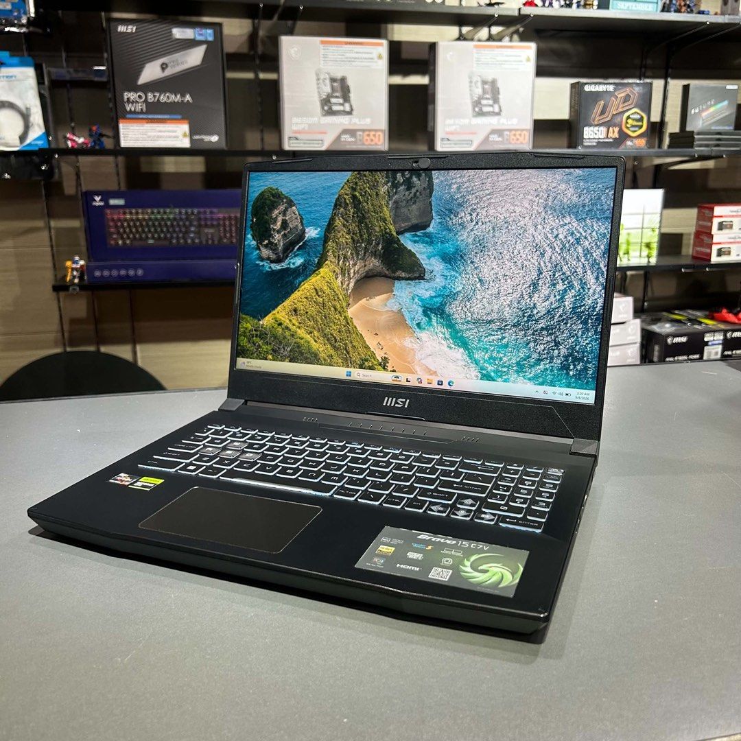 MSI Bravo 15 CV7F-019PH (Category: Laptops & Notebooks) located in Antipolo. Submitted by work.patkyu (Listing ID 1460414090, Image 2). Description: MSI Bravo 15 C7V Ryzen 7 7735HS 16GB (2x8GB) DDR5 4800MHz RTX 4060 1TB NVMe SSD 1080p 144hz Screen Windows 11 Additional info: Battery report Design cap: 52,007 mWh Fullcharge cap: 34,975 mWh 200W charger Price when I bough it: 77,300 Selling Price now: 49,990 FIXED!! RFS: Switched to a MacBook.
