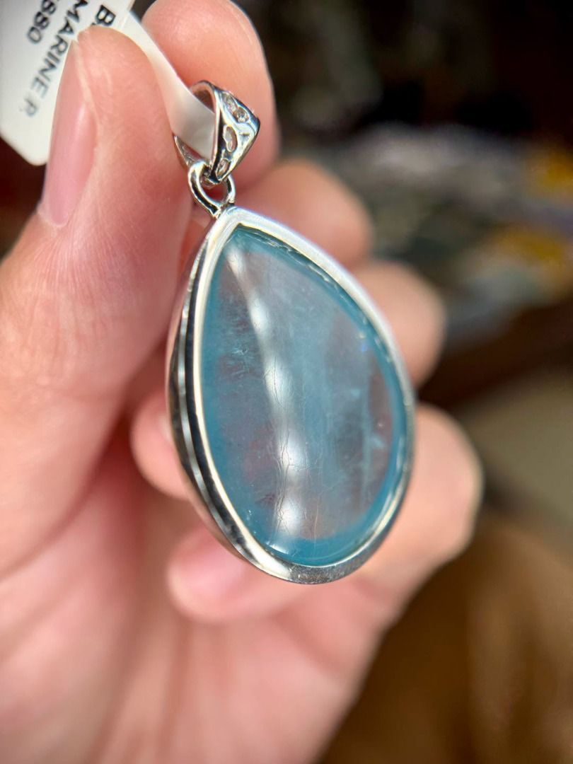 Natural Aquamarine in Silver Setting Pendant (Category: Body Jewelry) located in Baguio. Submitted by asna_taku (Listing ID 1460433544, Image 3). Description: 💎 Natural Aquamarine in Silver Setting 💙 Beautiful natural aquamarine pendants with substantial teardrop-cut stones and a gorgeous soft blue glow. Each piece has lovely natural inclusions that give it character and depth. ✨ Natural Aquamarine 🤍 Silver setting 💧 Substantial stone size 🆕