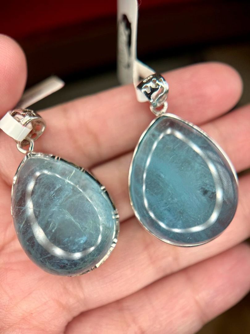 Natural Aquamarine in Silver Setting Pendant (Category: Body Jewelry) located in Baguio. Submitted by asna_taku (Listing ID 1460433544, Image 1). Description: 💎 Natural Aquamarine in Silver Setting 💙 Beautiful natural aquamarine pendants with substantial teardrop-cut stones and a gorgeous soft blue glow. Each piece has lovely natural inclusions that give it character and depth. ✨ Natural Aquamarine 🤍 Silver setting 💧 Substantial stone size 🆕