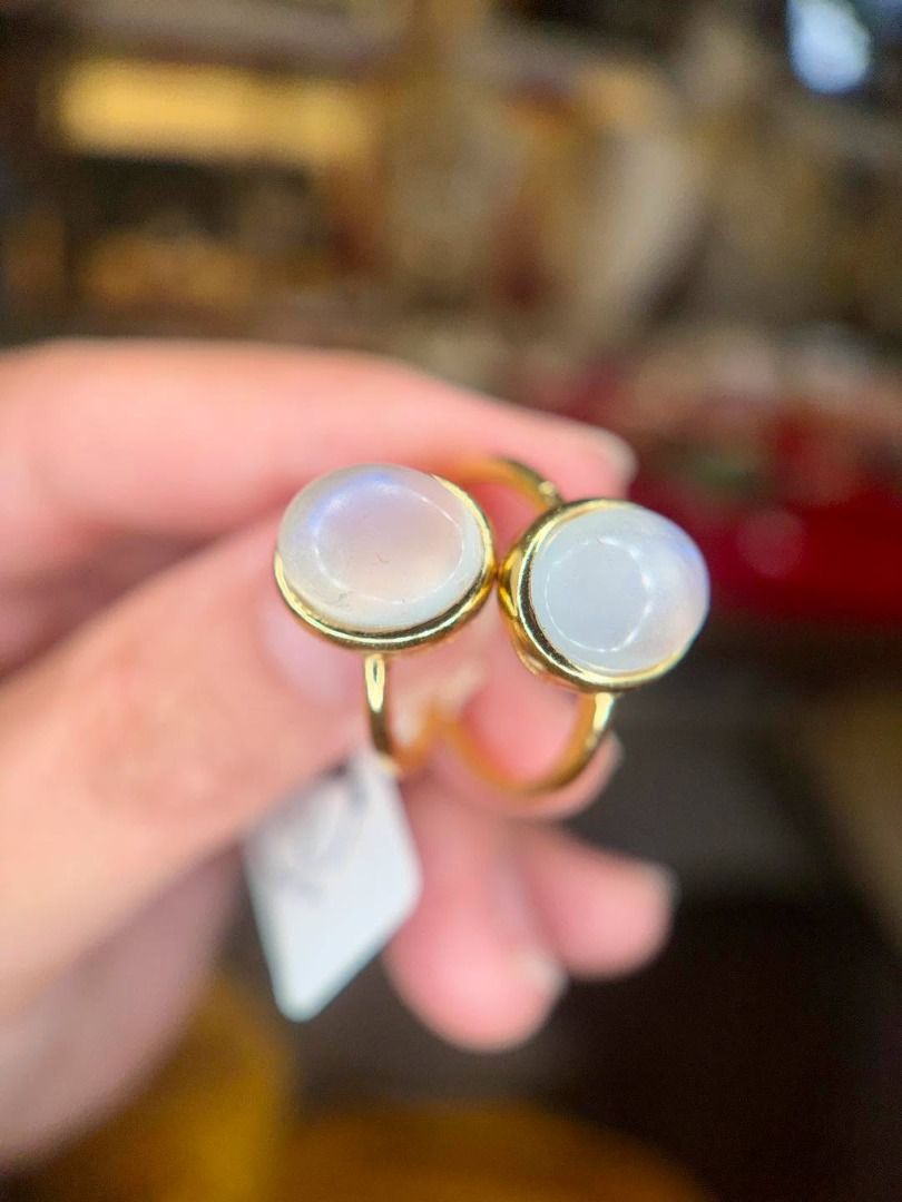 NATURAL MOONSTONE RING (Category: Rings) located in Baguio. Submitted by asna_taku (Listing ID 1460405602, Image 3). Description: 🌙 NATURAL MOONSTONE • NEW ARRIVAL Soft, dreamy glow with that beautiful blue flash ✨ These natural moonstone rings have a clean, elegant look that’s easy to wear on its own or stack. 💎 Natural Moonstone ✨ New silver, plated in gold 💍 Size 5 & Size 9 available 📌 One piece per size ₱3,680 each Simple, luminous, and p