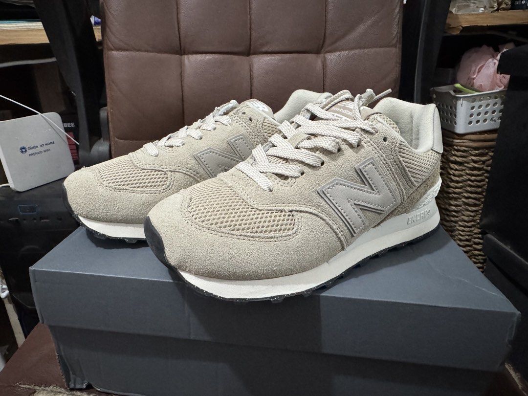 New Balance 574 Beige (Category: Sneakers) located in Bacoor. Submitted by issa_cd (Listing ID 1460425595, Image 1). Description: - 100% brand new and original - size US 7.5 / EU 38 - bought from New Balance’s official flagship store in Sh0pee - complete with box - still negotiable RFS: i have wide feet and medyo masakip pala yung 7.5 sakin, planning to buy size 8 Location: Molino 3, Bacoor City, Cavite • MOP: Gcash / GoTyme • Gcash: with ₱15 tra