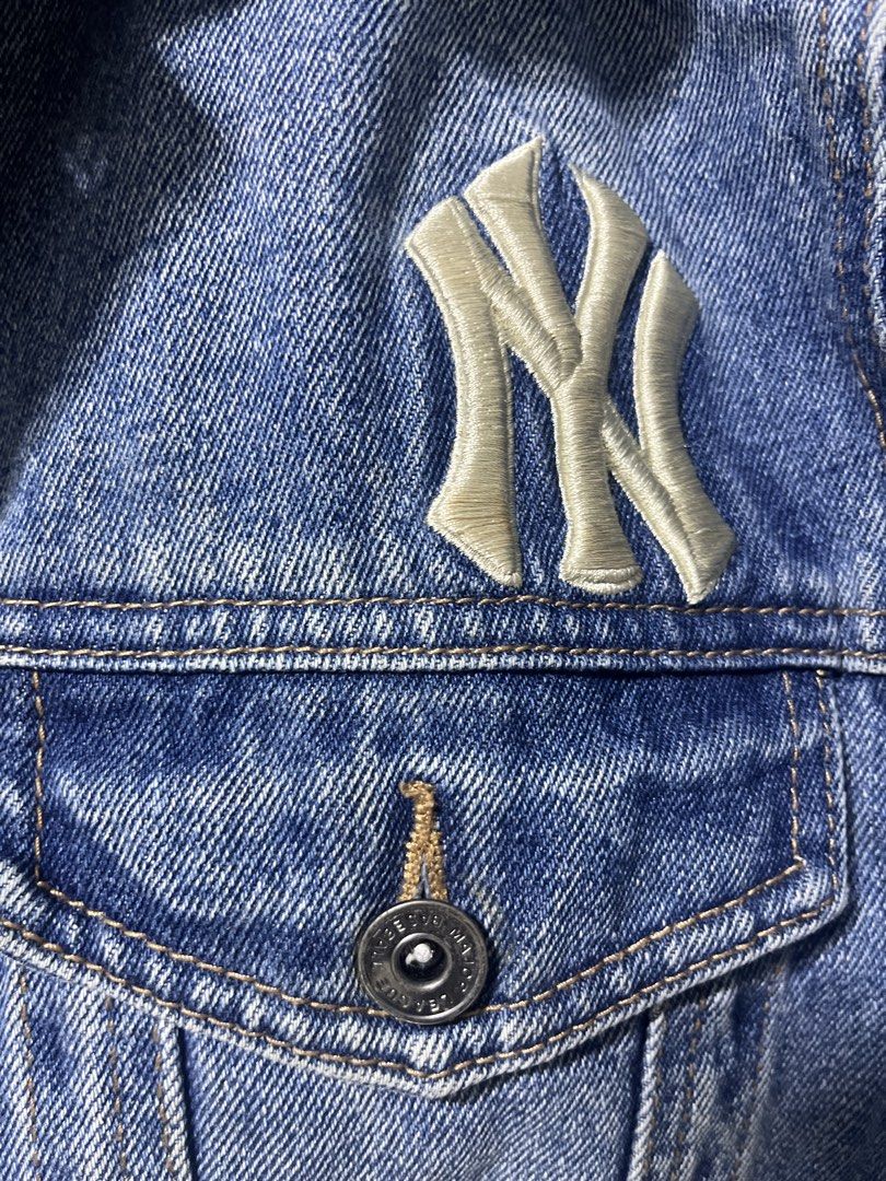 New York Yankees Denim Jacket (Category: Coats, Jackets and Outerwear) located in Cebu City. Submitted by cap.of.tees (Listing ID 1460437595, Image 3). Description: dimes W 21 L 25.5inch good as new authentic/ preloved.