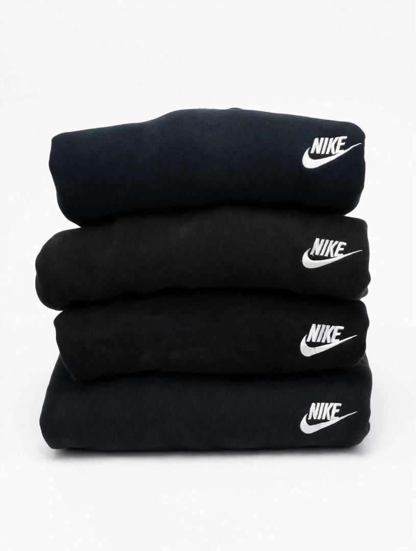 Nike Crewneck Sweatshirts - Black (Category: Coats, Jackets and Outerwear) located in Santa Maria. Submitted by lftgcollective (Listing ID 1460411973, Image 1). Description: -black Nike crewneck sweatshirts - Features classic Nike swoosh logo - Ideal for everyday wear or athletic activities - Comfortable and stylish design - Bundle deal available - Message for individual purchase inquiries.