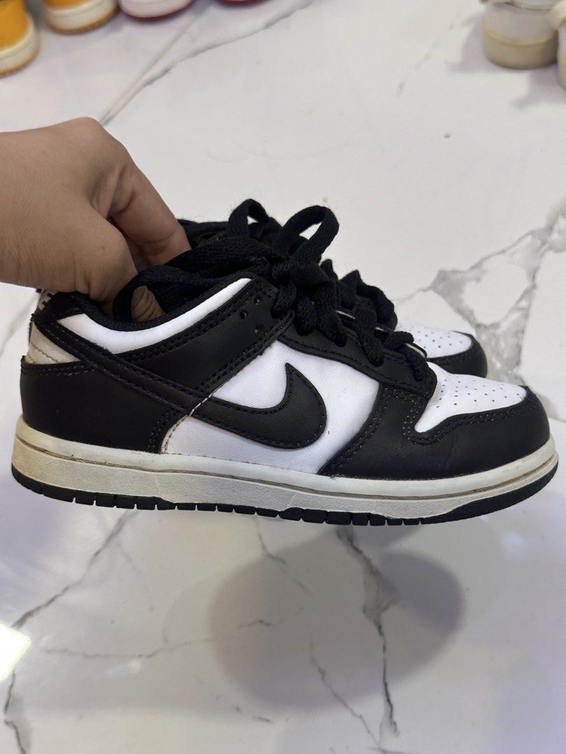 Nike Dunk Low Panda Size 11c (Category: Babies & Kids Fashion) located in Iloilo. Submitted by fari3 (Listing ID 1460350758, Image 2). Description: - Classic black and white Nike Dunks - Low-top style - Easy to pair with any outfit - Black laces - White soles with black trim - Great for everyday wear.