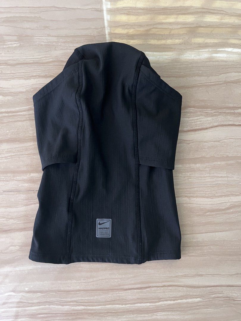 Nike Pro Black Balaclava Face Mask (Category: Activewear) located in Malolos. Submitted by urgoodsfrommls (Listing ID 1460397027, Image 2). Description: - Black Nike Pro balaclava - Provides full head and face coverage - Perfect for outdoor activities - Crafted with performance fabric - Nike Pro logo detail on the back.