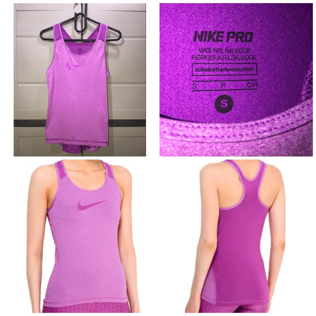 Nike Pro Dri-fit Tank Top (Category: Activewear) located in Cebu City. Submitted by jiselle_fecollection (Listing ID 1460374354, Image 1). Description: -size: S -can fit S-M frame -Dri-fit -87% Polyester 13 % Spandex .