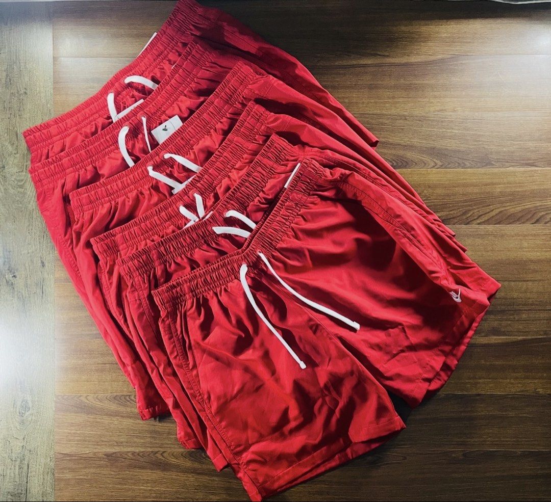 Nike Red Woven Shorts (Category: Shorts) located in Quezon City. Submitted by akieo (Listing ID 1460486443, Image 1). Description: Red Woven Shorts Classic V1 Brand new with tag Price 1,600 only❗️ Qc Nationwide Delivery.