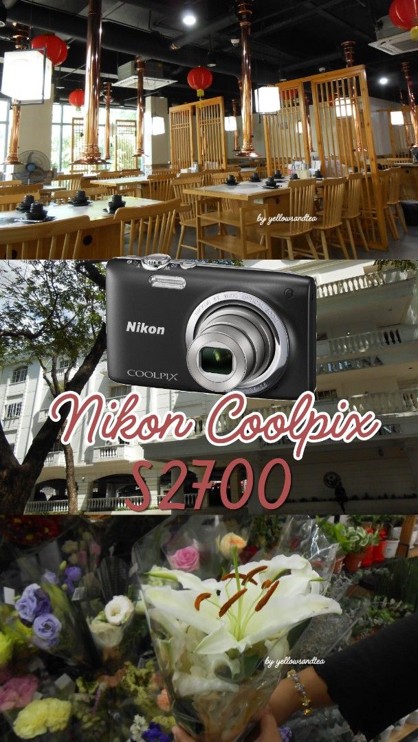 Nikon Coolpix S2700 (Category: Cameras) located in Rizal. Submitted by yellowsandtea (Listing ID 1460353368, Image 1). Description: 16 mp CCD image sensor 6x optical zoom lens 720p HD video recording ISO 100-3200 Inclusions: unit original nikon battery original nikon charger adapter original nikon strap extra adapter 8GB SD card free camera case physical condition - 9/10, no port cover, but it doesn't affect the camera's overall functionality. no
