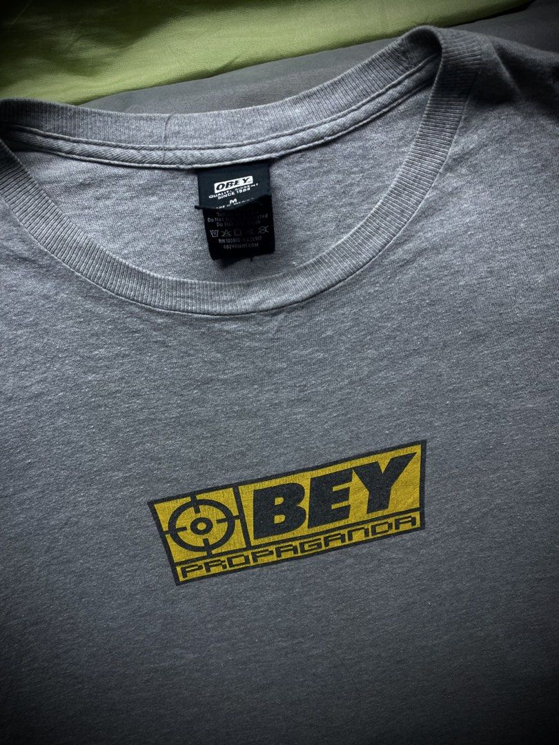 Obey Propaganda (Category: Tshirts & Polo Shirts ) located in Manila. Submitted by tuklasmnl (Listing ID 1460314352, Image 2). Description: Medium on tag 20 x 28 Excellent Condi Minor Hairline on print (not noticeable).