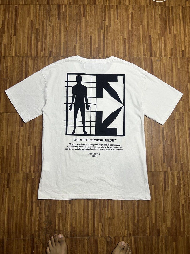 Off white shirt (Category: Luxury Apparel) located in Cebu City. Submitted by thrift_grail (Listing ID 1460378808, Image 2). Description: Excellent condition No issue Size L on tag Dimes 21.5w 29.5L Cr 10/10.