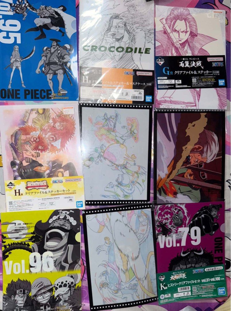 One Piece Clear File & Sticker Sets - Various Volumes (Category: Stationery & School Supplies) located in Manila. Submitted by freegem-57fa70 (Listing ID 1460464575, Image 1). Description: 60 EACH IF SINGLES BUT IF TAKE ALL, CAN DO 40 EACH (1400) - Authentic Bandai One Piece Clear Files - Featuring various volumes and anniversary designs - Ideal for any dedicated One Piece fan - Some items are still factory sealed - Specific volumes and character