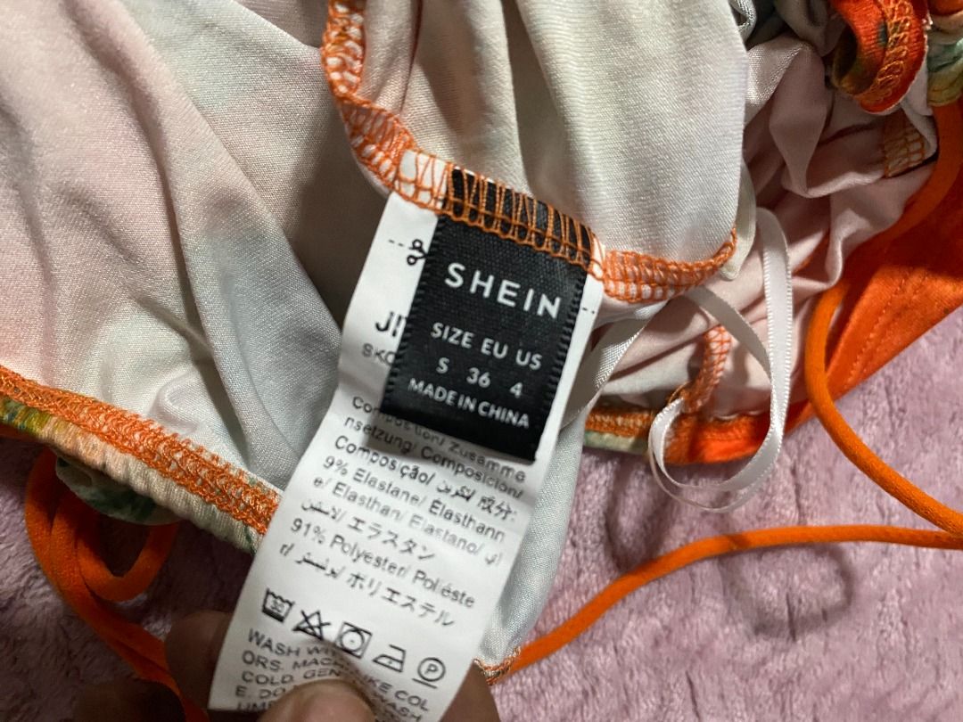Orange Abstract Halter Tie-Front Beach Ruched Mini Dress (Category: Dresses) located in Manila. Submitted by diorellecoeur_xxx02 (Listing ID 1460305633, Image 3). Description: .