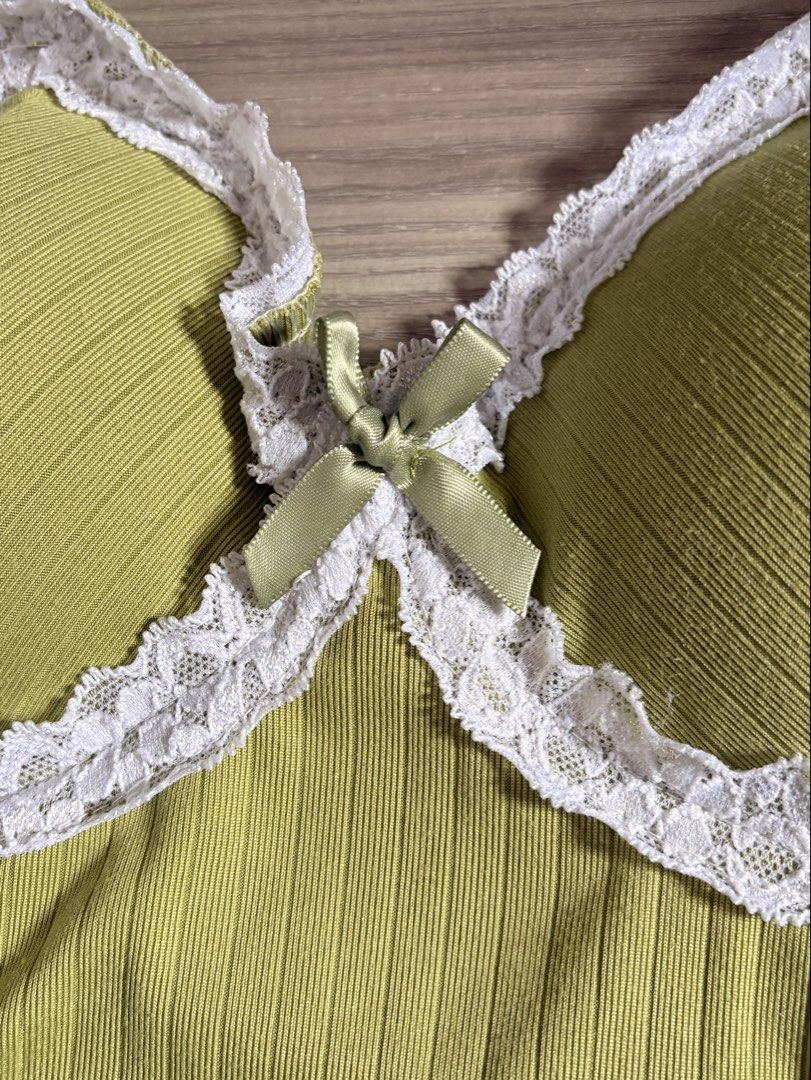 Padded Knitted Lace Terno (Category: Undergarments & Loungewear) located in Agdangan. Submitted by ririi_cat (Listing ID 1460366164, Image 2). Description: - padded - size small - 32 bust, 26 waist - never been used, already washed.