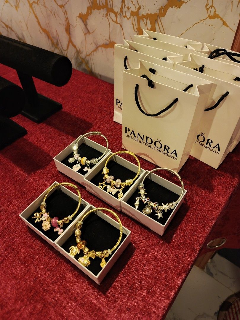 Pandora Bangle Bracelet (Category: Luxury Accessories) located in Malasiqui. Submitted by foundco_finds (Listing ID 1460493960, Image 2). Description: ✨ Pandora Bangle Bracelet - 5PCS Assorted for ₱525 🛍️ Inclusions - Free box & paper bag (perfect for gift) 💳 Mode of Payment - Gcash & Bank Transfer only. FAQS 📣 Non tarnish po ba? - Yes, with proper care. 📣 With box na ba? Yes, with box included. 📣 Open for selection? - For retail, yes. For r
