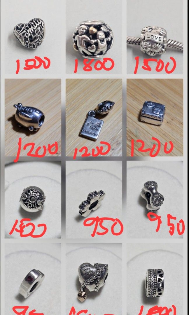 Pandora original charms (Category: Charms) located in Manila. Submitted by onlinesmartshopping12 (Listing ID 1460503620, Image 1). Description: prices as posted no issues all original.