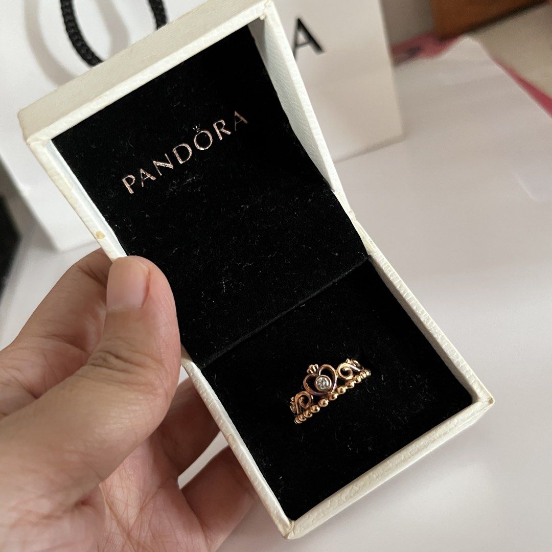 Pandora Rose Gold Crown Ring size 4.9 (Category: Rings) located in Naga. Submitted by kitty_cate02 (Listing ID 1460475672, Image 2). Description: Pre-owned Needs cleaning Please see exact size Guaranteed Authentic💯 w/ orig box and paperbag.