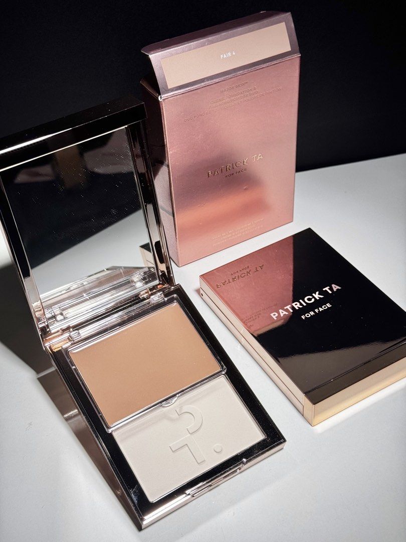 Patrick Ta Creme & Powder Duo - Fair 4 (Category: Makeup) located in Quezon City. Submitted by themakeupavenueph (Listing ID 1460465876, Image 1). Description: — 1,850 Patrick Ta Creme & Powder Foundation Duo Shade - Fair 4 Mukha lang syang dark sa photo pero pang fair skin po itooo check comment section for shade reference — ₱3,500 sa sephora ph.