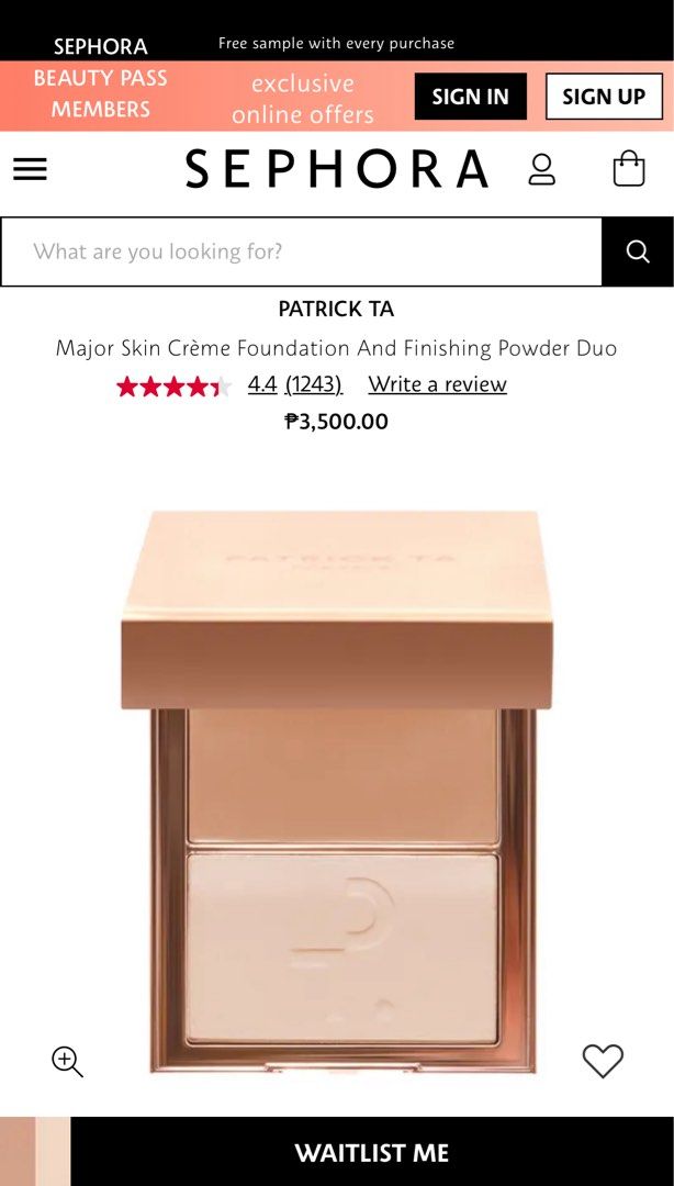 Patrick Ta Creme & Powder Duo - Fair 4 (Category: Makeup) located in Quezon City. Submitted by themakeupavenueph (Listing ID 1460465876, Image 2). Description: — 1,850 Patrick Ta Creme & Powder Foundation Duo Shade - Fair 4 Mukha lang syang dark sa photo pero pang fair skin po itooo check comment section for shade reference — ₱3,500 sa sephora ph.