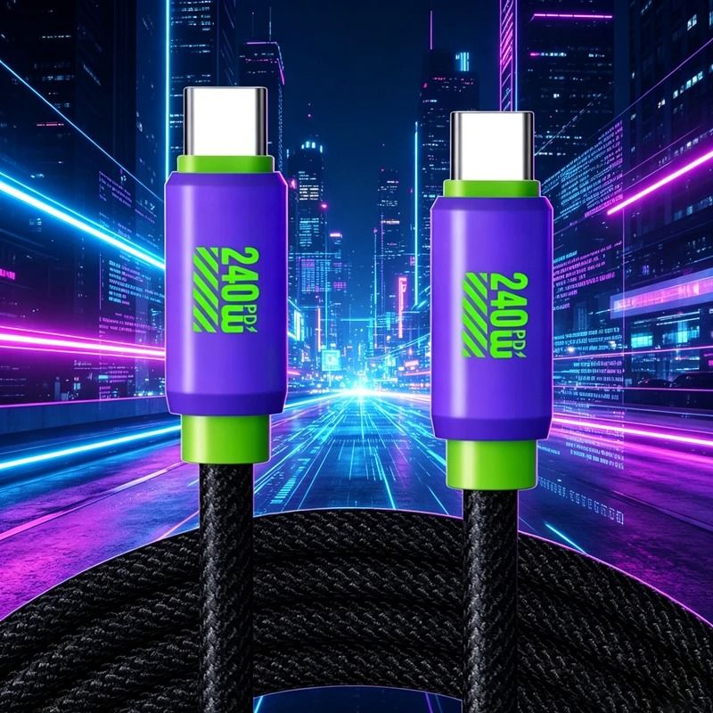 PD 240W Weave Charging Cord Cable Type C to C Fast Charger Cable For IPhone 17 16 Macbook Pro Air Samsung Xiaomi Huawei （分類：其他裝置）位於 Hong Kong。 由 lifehappy001 提交（商品編號 1460501662，圖片 3）。簡介： High-concerned chemical:None Material:Braid,Metal Maximum Current:6A Features:Fast Charge Cable,Device connection,High-speed data transmission Origin:Mainland China。