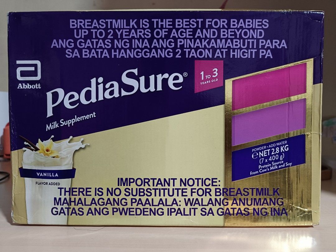 Pediasure 1-3 2.8kgs (Category: Weaning & Toddler Feeding) located in Taguig. Submitted by thebelgas (Listing ID 1460344923, Image 1). Description: 2028 expiry.