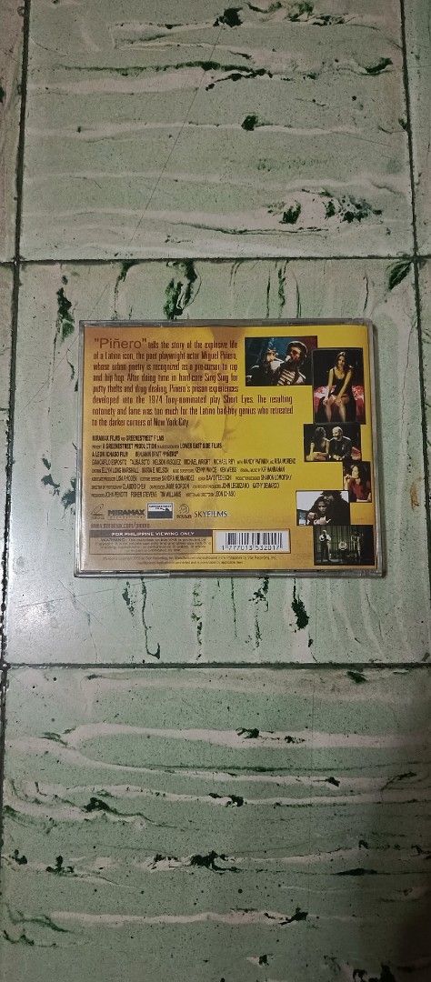 Piñero (2001) VCD FOR SALE (Category: CDs & DVDs) located in Makati City. Submitted by pedro_evangelista (Listing ID 1460408936, Image 2). Description: MEET-UPS: Waltermart Makati, Makati Central Square SHIPPING: LBC COP/JRS EXPRESS/LALAMOVE (c/o buyer) MOP: GCash, GOTyme Bank Piñero (2001) Director: Leon Ichaso. Cast: Benjamin Bratt. P 75.00 "Piñero" tells the story of the explosive life of a Latino icon, the gay poet-playwright-actor Miguel Piñ