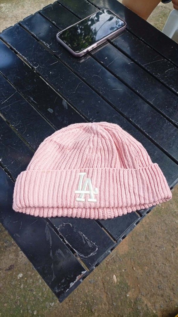 Pink LA Dodgers Knit Beanie (Category: Caps & Hats) located in Manila. Submitted by lilsintenel (Listing ID 1460421411, Image 1). Description: - Super cute pink beanie - Features the LA Dodgers logo - Made with ribbed knit material - Great for warmth and style - A must-have for any Dodgers fan!.