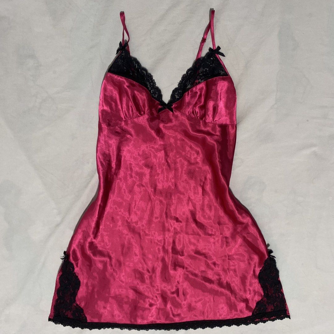 Pink silk lingerie with robe (Category: Undergarments & Loungewear) located in Manila. Submitted by chelseah_phamm016 (Listing ID 1460396210, Image 1). Description: pink night dress with robe (set) can fit to small to medium straps are adjustable light weight and breathable.