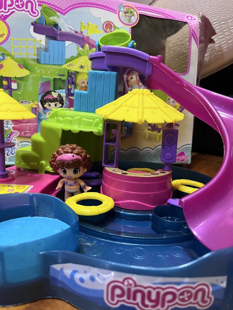 Pinypon Water Park Playset with Figures (Category: Kids Toys) located in Manila. Submitted by oogbe (Listing ID 1460364934, Image 2). Description: - Pinypon Water Park Playset - Includes slides, pool, and accessories - Comes with a few Pinypon figures - Encourages imaginative play - Original box included (shows wear).