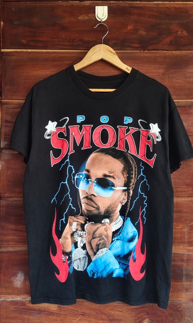 POP SMOKE RAP TEE (Category: Tshirts & Polo Shirts ) located in Santiago. Submitted by ilocano.thrift (Listing ID 1460482993, Image 1). Description: Pop smoke Rap tee Good condition Dimes 21 By 28.