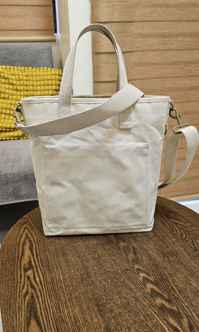 Porter International Canvas Tote Bag (Category: Tote Bags) located in Navotas City. Submitted by walburst (Listing ID 1460275425, Image 2). Description: Porter International Tote Three-way design Thick and durable woven Duck canvas Cream Excellent condition Complete with sling strap and base shaper *minor stains *wear on swivel clasp and D ring paint coating retails @ Php 18,000.00.