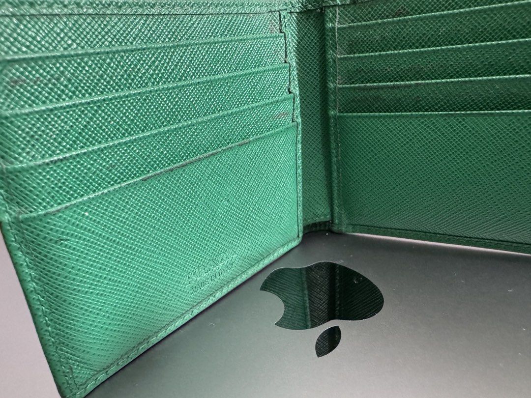 Prada Green Saffiano Leather Bi-fold Wallet (Category: Luxury Bags & Wallets) located in Manila. Submitted by closet.r3set (Listing ID 1460314956, Image 3). Description: Prada Saffiano Leather Wallet Emerald Green Srp is 3100 AED selling for 10k Location: Manila .