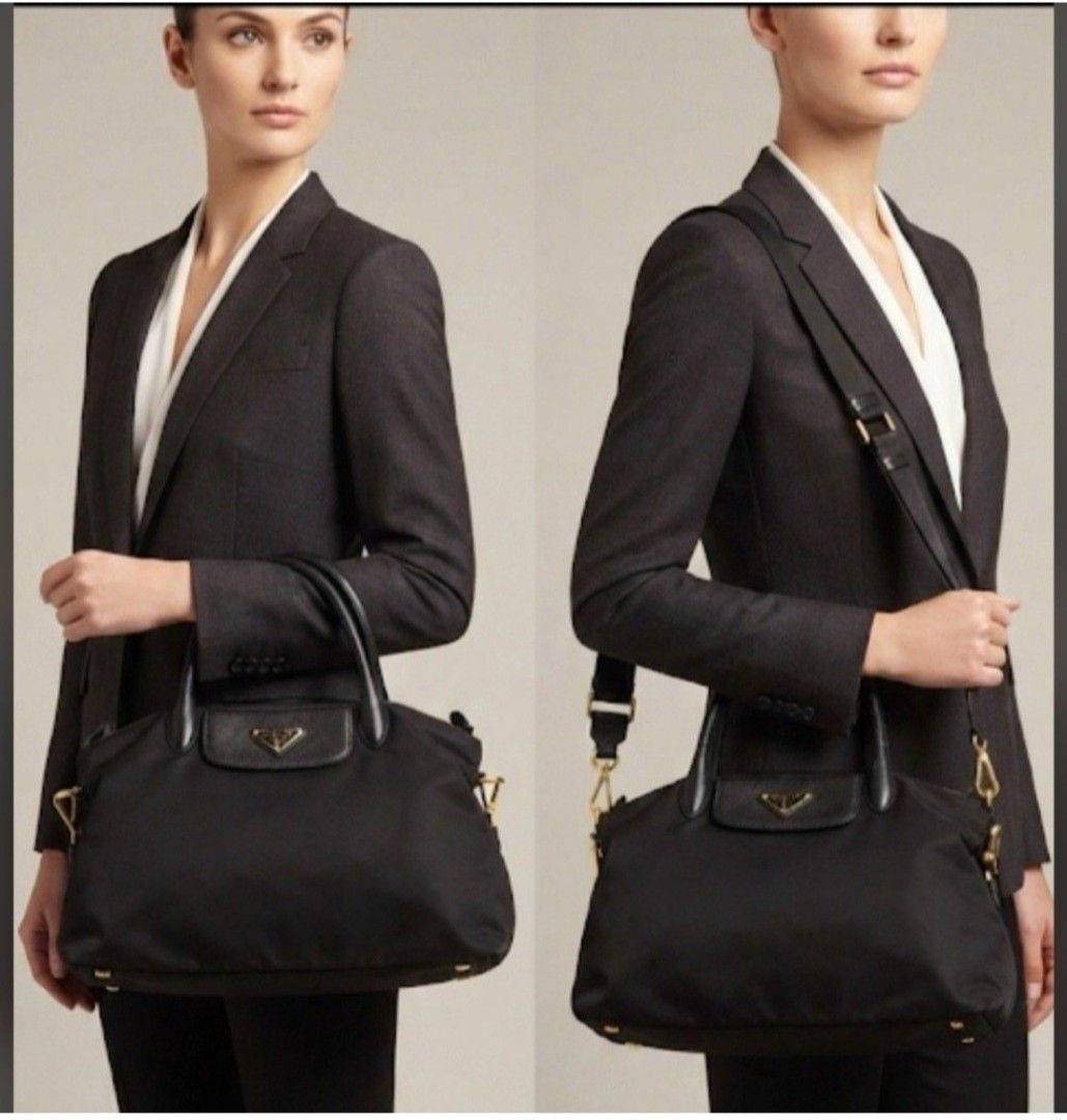 Prada Tessuto Saffian Nero convertible handbag (Category: Luxury Bags & Wallets) located in Quezon City. Submitted by stuffiesetc (Listing ID 1460426505, Image 1). Description: Prada BN2541 Tessuto Saffian Nero convertible handbag guaranteed authentic. bought in a prada store in italy for about Php58,000+. was used as an everyday bag but still in good condition. no holes,tear or stains. just minor signs of handling and use such as scuffs of the h