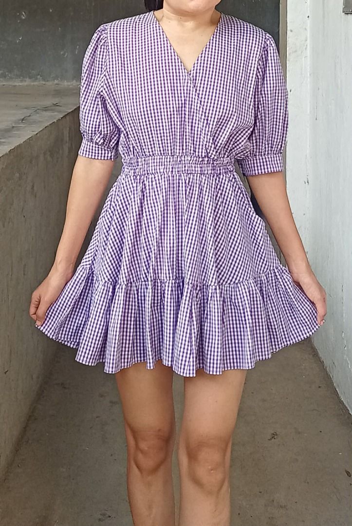 Premium checkered jumpshort (Category: Dresses) located in Davao. Submitted by irisrazona16792 (Listing ID 1460428749, Image 3). Description: Wd side pocket Bust 38 Waist 26-36 (garterize) L 32.5 mall quality.