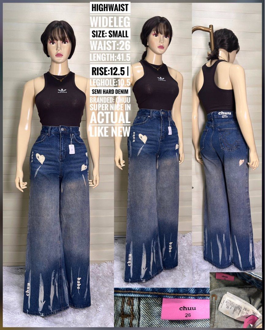 Premium Denim Baggy & Wideleg pants (Category: Jeans) located in Taguig. Submitted by renigiclothingshop_04 (Listing ID 1460480671, Image 2). Description: Super highwaist baggy pants. Size medium. Waist 27-28 inches. Length 40 inches. Rise 14 inches. Leg hole 15 inches. Rare pants. Super nice in actual..