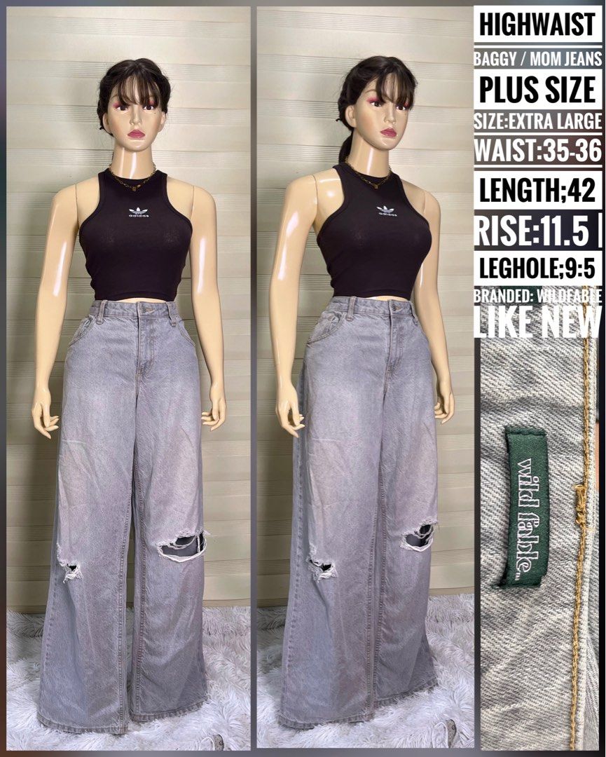 Premium Denim Baggy & Wideleg pants (Category: Jeans) located in Taguig. Submitted by renigiclothingshop_04 (Listing ID 1460480671, Image 3). Description: Super highwaist baggy pants. Size medium. Waist 27-28 inches. Length 40 inches. Rise 14 inches. Leg hole 15 inches. Rare pants. Super nice in actual..