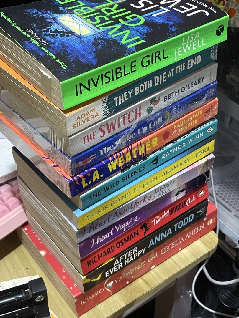 PREOVED BOOKS FOR SALE (Category: Storybooks) located in Bulacan. Submitted by elibulacan (Listing ID 1460490625, Image 1). Description: ‼️PAYMENT FIRST‼️ 📍 Malolos, Bulacan Mine + Book Title MOP: GCASH or Bank Transfer MOD: Flash Express Book Title - Author - Price Where rainbows ends - Cecilia Ahern - ₱199 After ever happy - Anna Todd - ₱249 Thursday Murder Club - Richard Osman - ₱249 I heart Vegas - Lindsey Kelk - ₱129 I heart New York - Lind