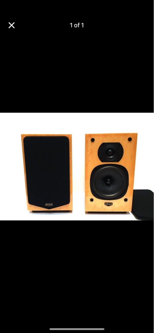 QUAD 12L Bookshelf Speakers (Category: Soundbars, Speakers & Amplifiers) located in Davao. Submitted by shlenscloset0900 (Listing ID 1460328292, Image 1). Description: - QUAD bookshelf speakers - Elegant wood veneer finish - Superb sound quality for music and home theater - Versatile for any audio setup - Tested and confirmed to be in excellent working condition.