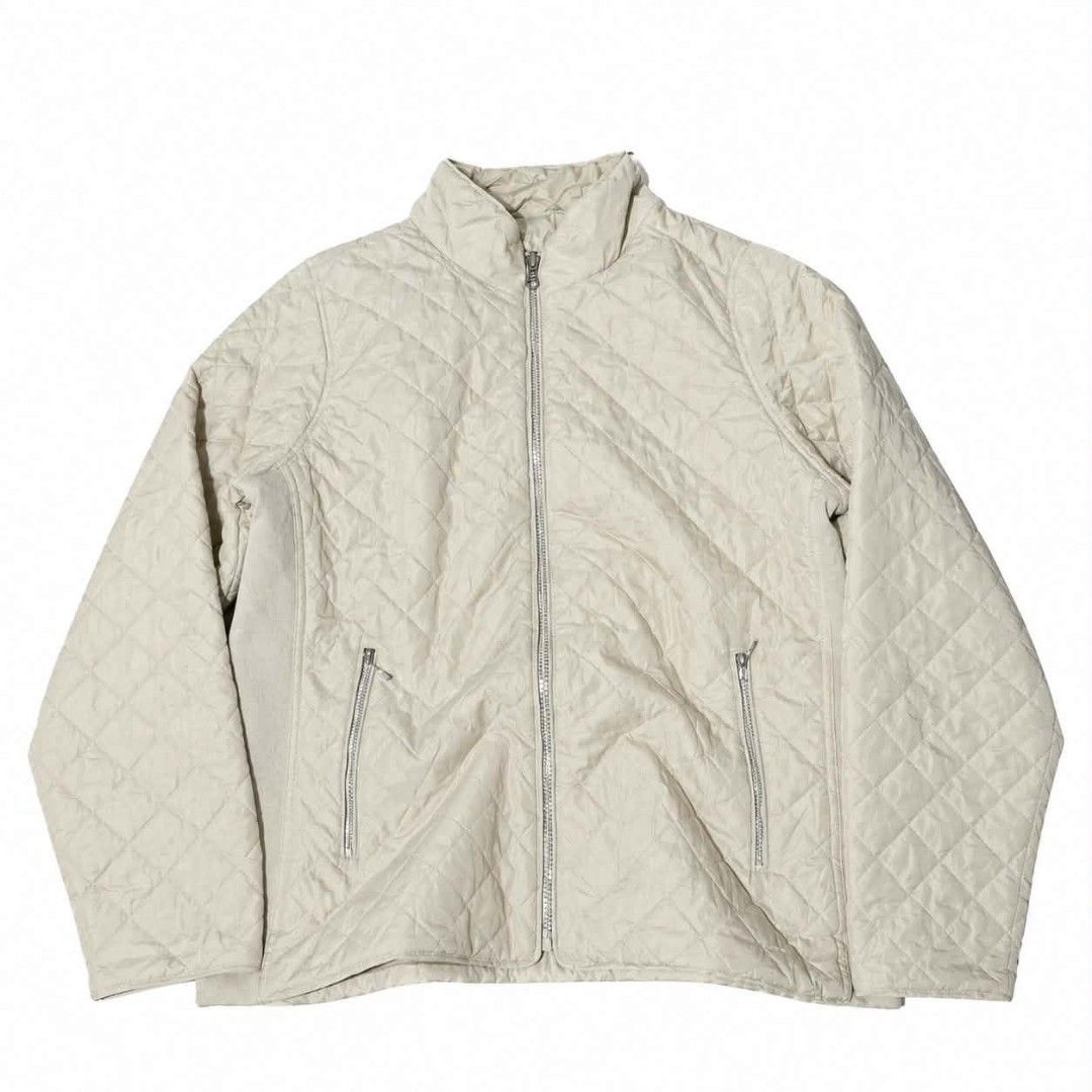 Quilted Zip-Up Jacket (Category: Coats, Jackets and Outerwear) located in Manila. Submitted by chieezz (Listing ID 1460459966, Image 1). Description: - Lightweight quilted jacket - Neutral beige color - Full zip-up front - Two zippered side pockets - Stand-up collar - Ideal for layering or standalone wear - Versatile and easy to style.