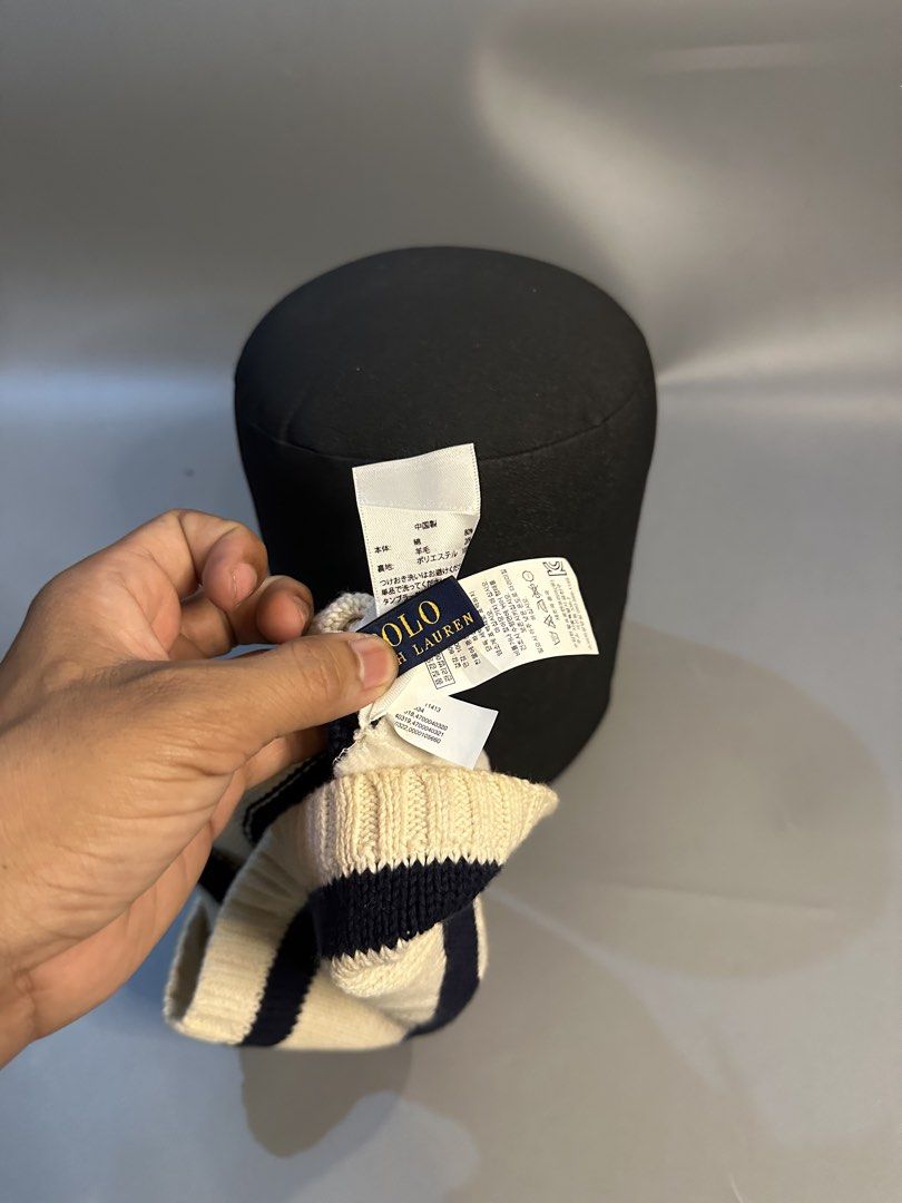 Ralph Lauren (Category: Beanies) located in San Francisco. Submitted by yooodaryl (Listing ID 1460418235, Image 2). Description: Ralph Lauren Benie One Size Issue Need Wash Yellow stain Washable.