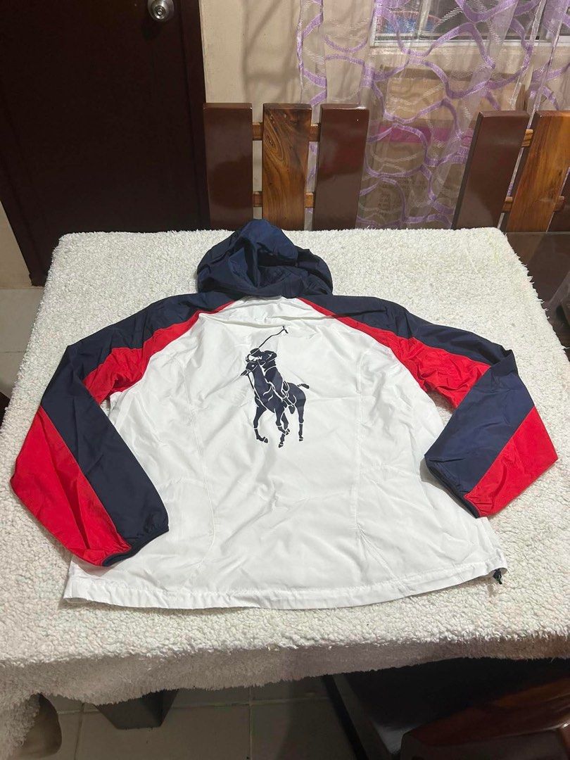 Ralph Lauren hoodie (Category: Luxury Apparel) located in General Trias. Submitted by charlie.shop (Listing ID 1460453151, Image 3). Description: US open Ralph Lauren windbreaker hoodie Brand new size Large on tag Scannable QR 2pcs available Og price is 17k Selling for only 9k each Cavite loc.