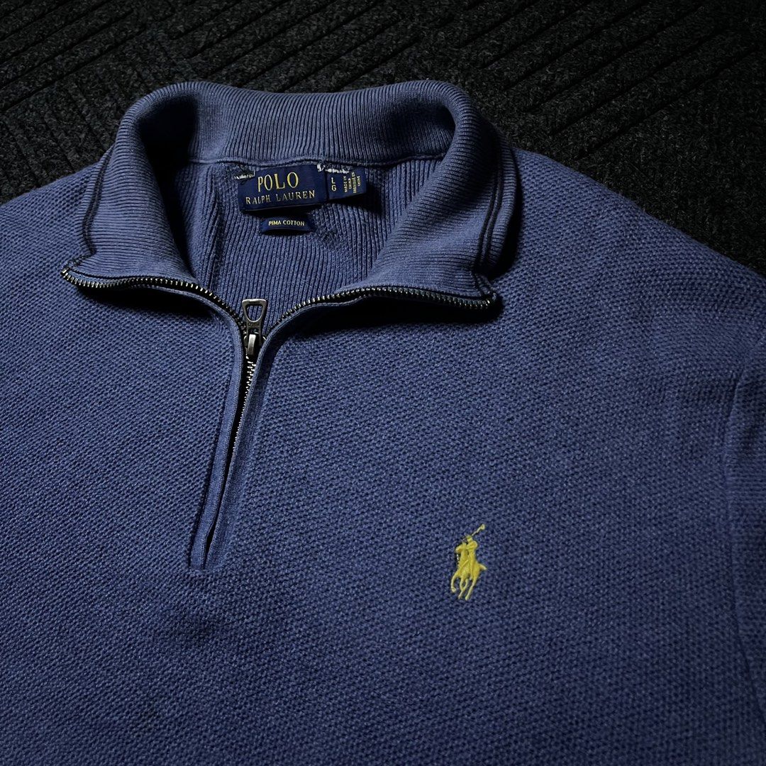 Ralph Lauren Quarter Zip Waffle Type (Category: Tshirts & Polo Shirts ) located in Davao. Submitted by archived.status (Listing ID 1460487906, Image 1). Description: COLOR MAY VARY DUE TO LIGHTING‼️ Condition: 9.5/10 Color rate: 9.5/10, or better Issue: re stitch necktag only not barely visible Size Large fit X-Large Width 23 Length 29.