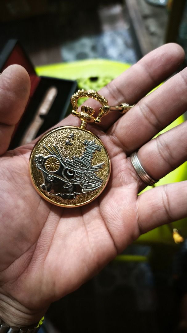 rare vintage pocket watch (Category: Luxury Watches) located in Caloocan City. Submitted by kgsung624 (Listing ID 1460385282, Image 2). Description: a very rare commemorative pocket watch with the design of the Type 0 Carrier Fighter (Zero Fighter) and Battleship Yamato.