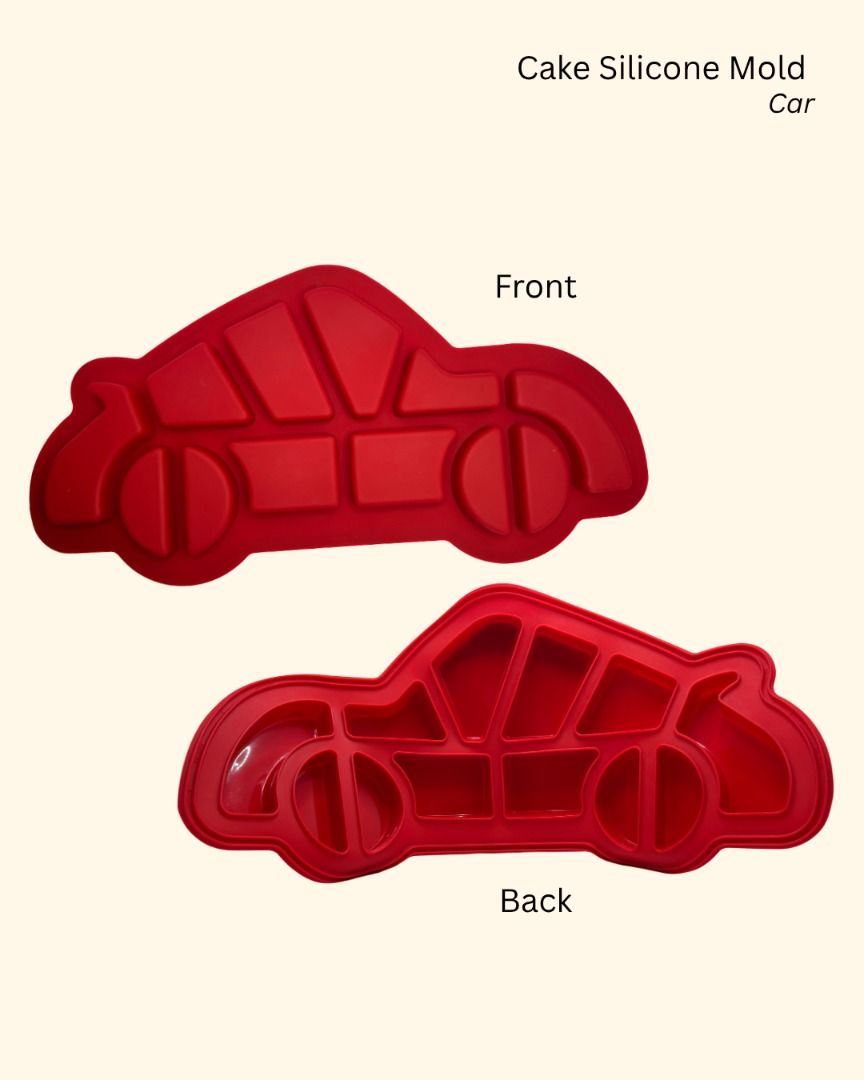 Red Car Shaped Silicone Cake Mold (Category: Bakeware) located in Antipolo. Submitted by deniserl (Listing ID 1460472517, Image 1). Description: ⭐️ Cake Silicone Mold - Car - Fun car-shaped silicone mold for baking - Ideal for kids' parties or car enthusiasts - Easy to use and clean - Price: ₱200 - RFS: decluttering unused products! - MOD: Pickup in Antipolo, Makati, Quezon City, or Manila - MOP: GCash.