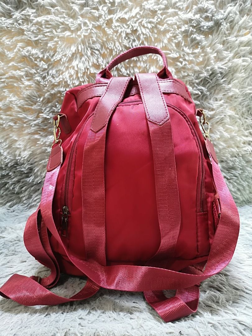 Red Top Handle Backpack With Detachable Strap (Category: Backpacks) located in Santa Cruz. Submitted by jmy_surplus.2 (Listing ID 1460452172, Image 3). Description: Size ; L - 13.5 W - 13 Color ; Red Type ; Backpack bag Brand ; No Brand Material ; Nylon Style ; Red Backpack Bag LR 169 JMY 5 Batch #218.